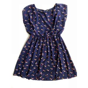 Nordstrom Fun + Flirt Navy Polka Dot Dress